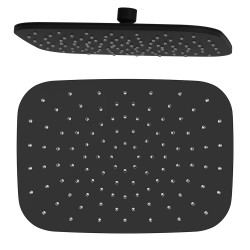280x200mm ABS Rectangle Black Rainfall Shower Head